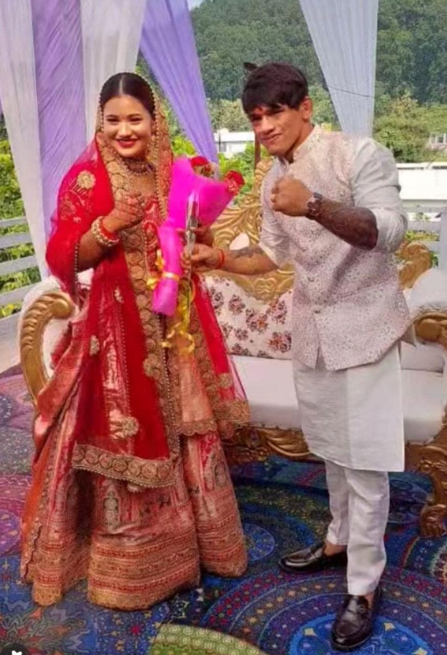 Uttarakhand boxer Angad Bisht during his ring ceremony